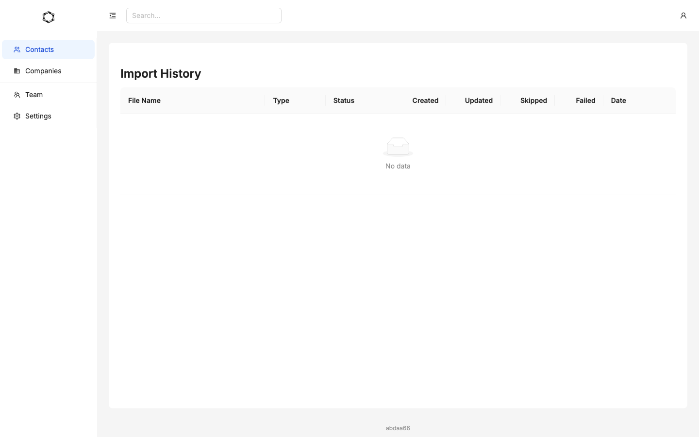 Driftwood CRM import history and audit log