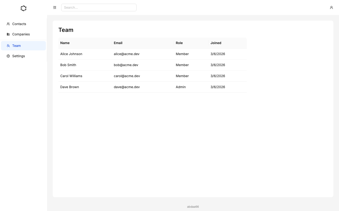 Driftwood CRM team management with roles and access